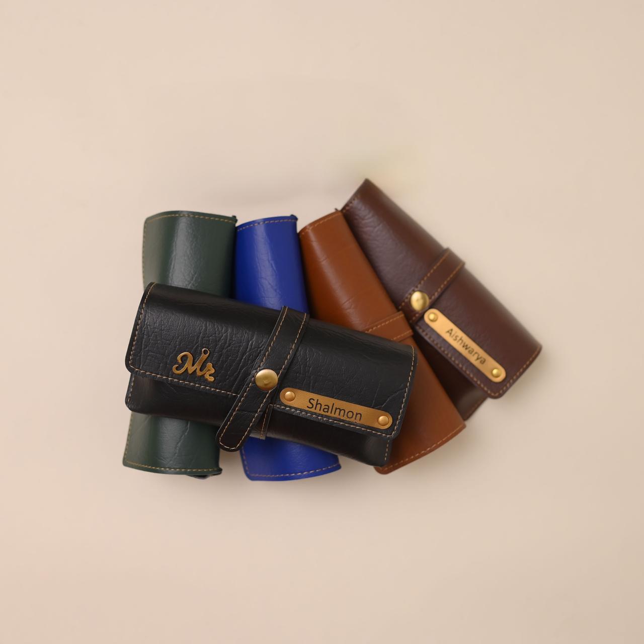Personalized Brown Eyewear Case – Custom Goggle Case with Name Engraving