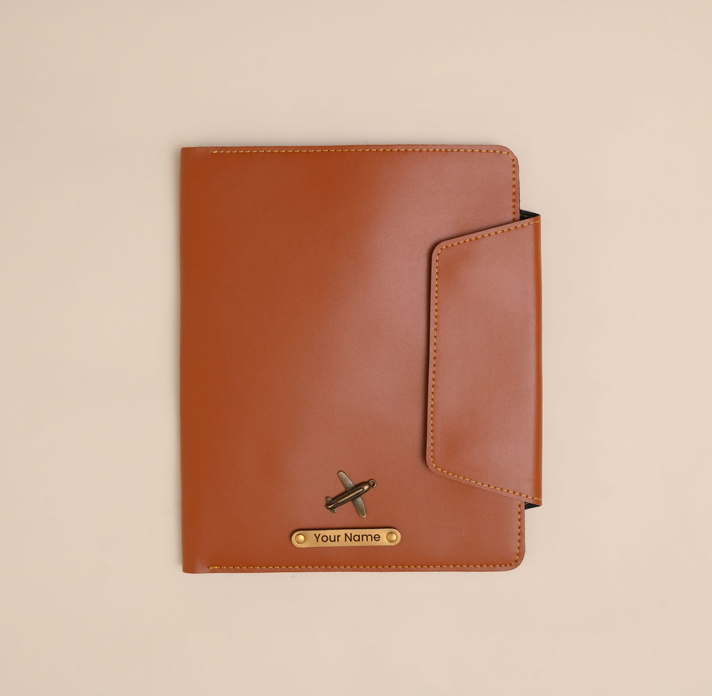Personalised Office Folder in Tan