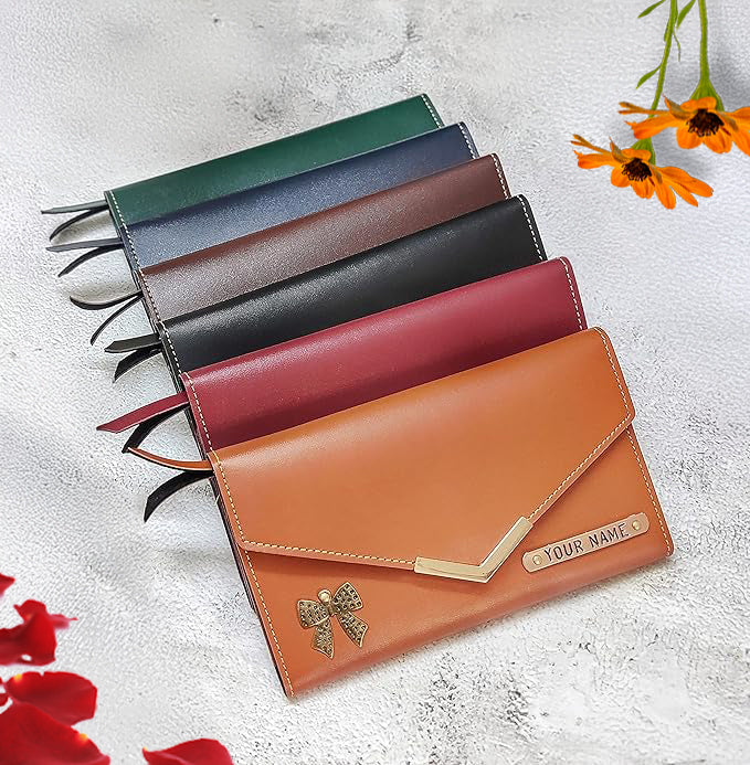 Personalised Ladies Clutch + Men's Wallet Combo Tan