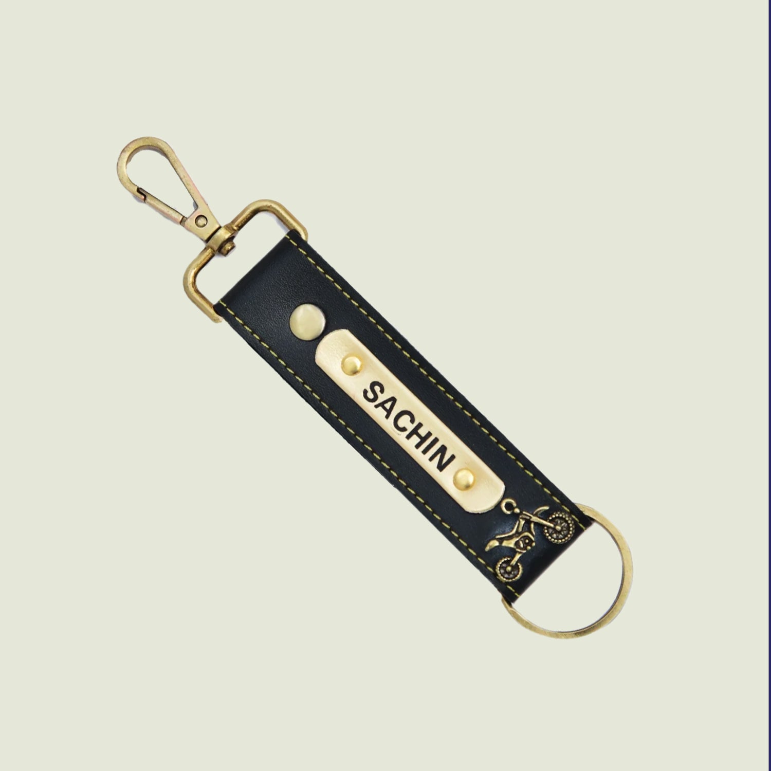 Personalised Leather Keychain - Classic Finish