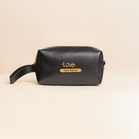 Personalised Large Vanity Pouch Black