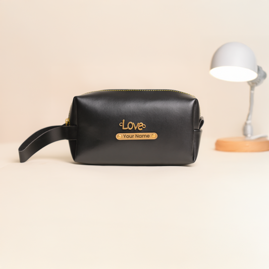 Personalised Large Vanity Pouch Black