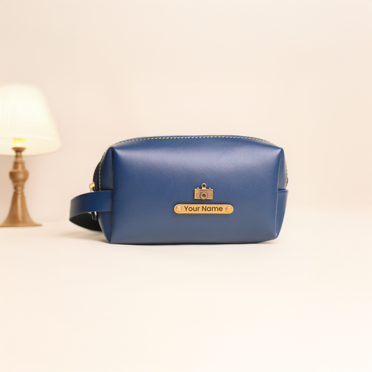 Personalised Large Vanity Pouch Navy Blue