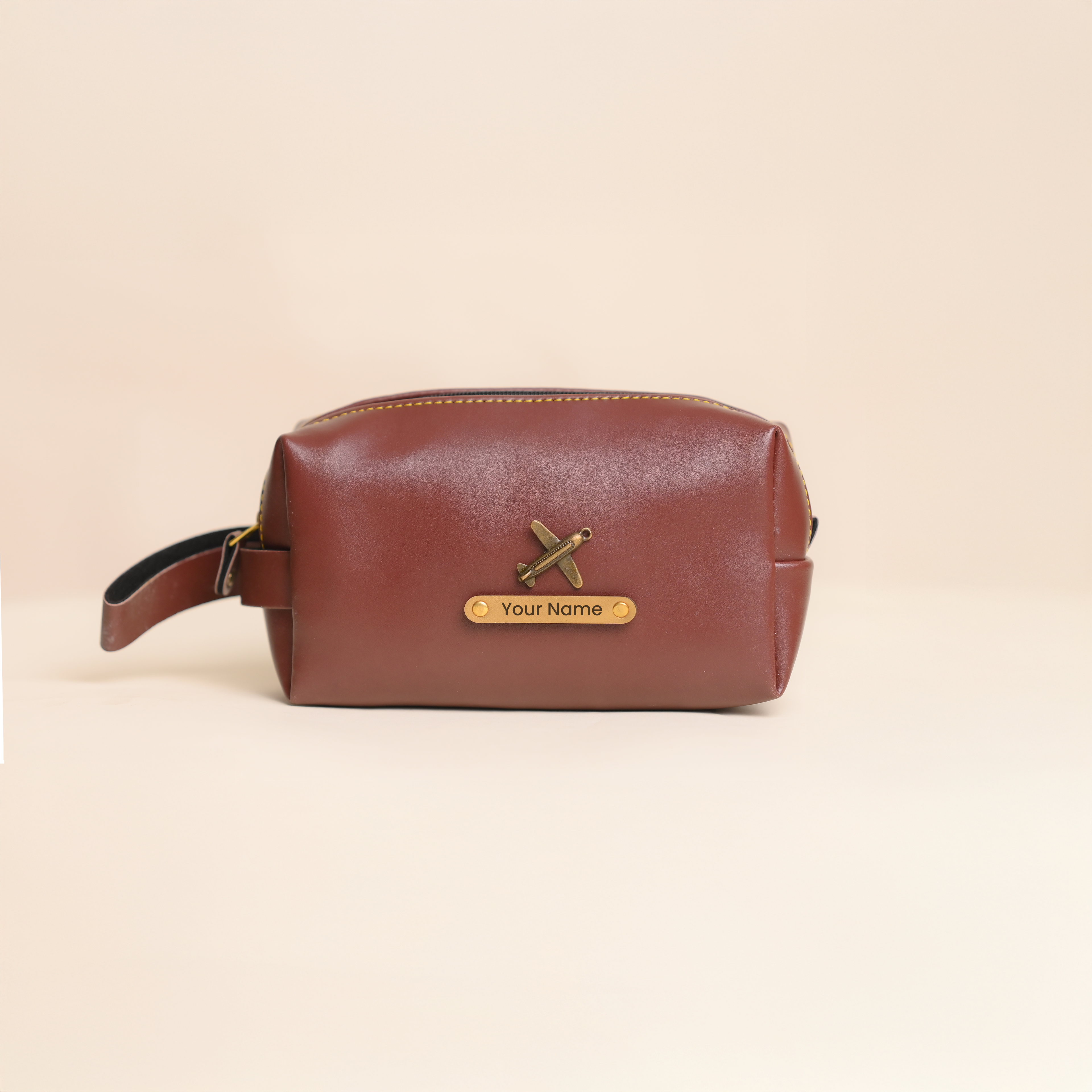 Personalised Large Vanity Pouch Brown