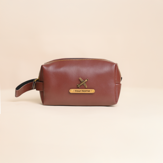 Personalised Large Vanity Pouch Brown