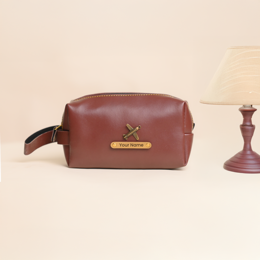 Personalised Large Vanity Pouch Brown