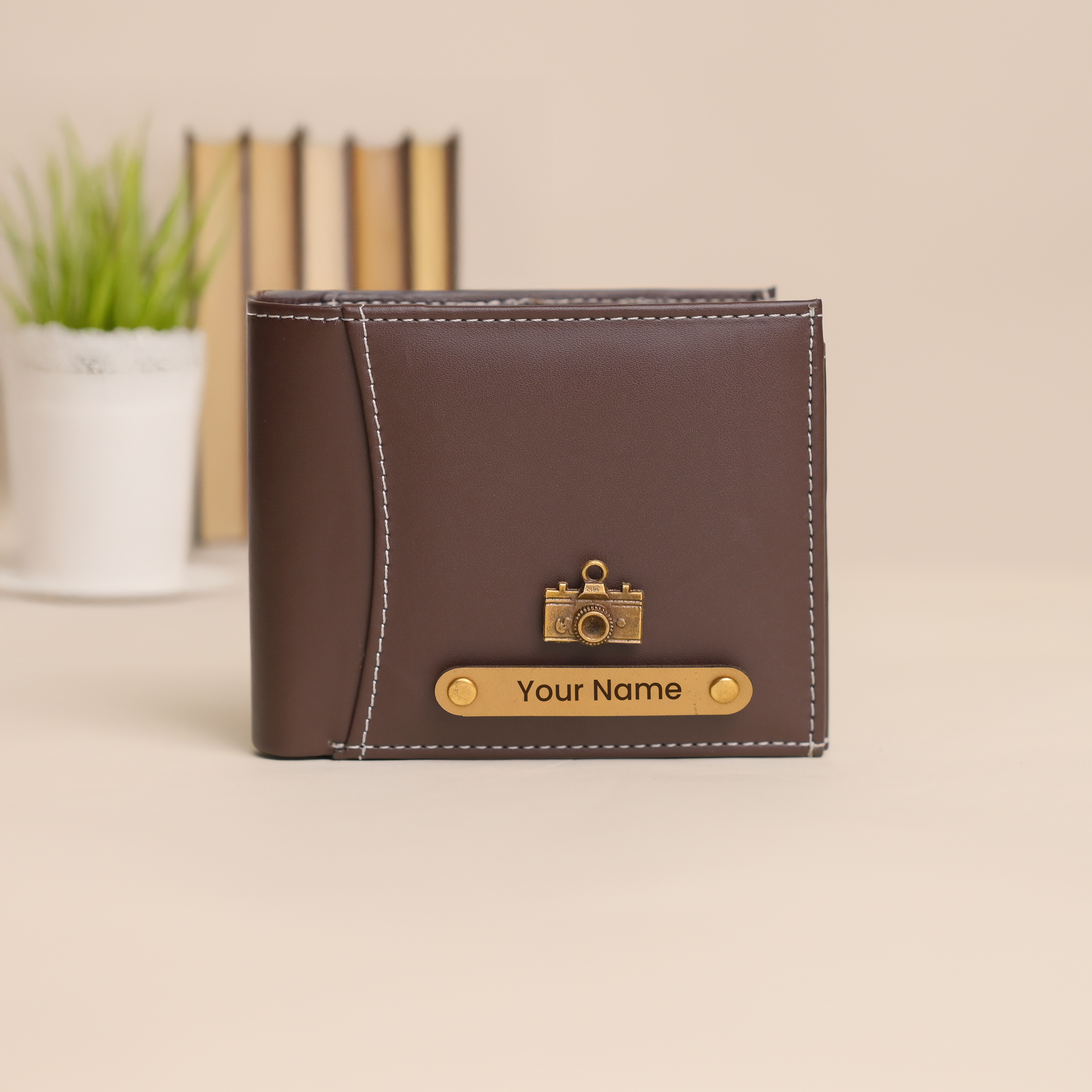 Personalized Brown Leather Wallet – Premium 12 Card Slot Organizer for Men
