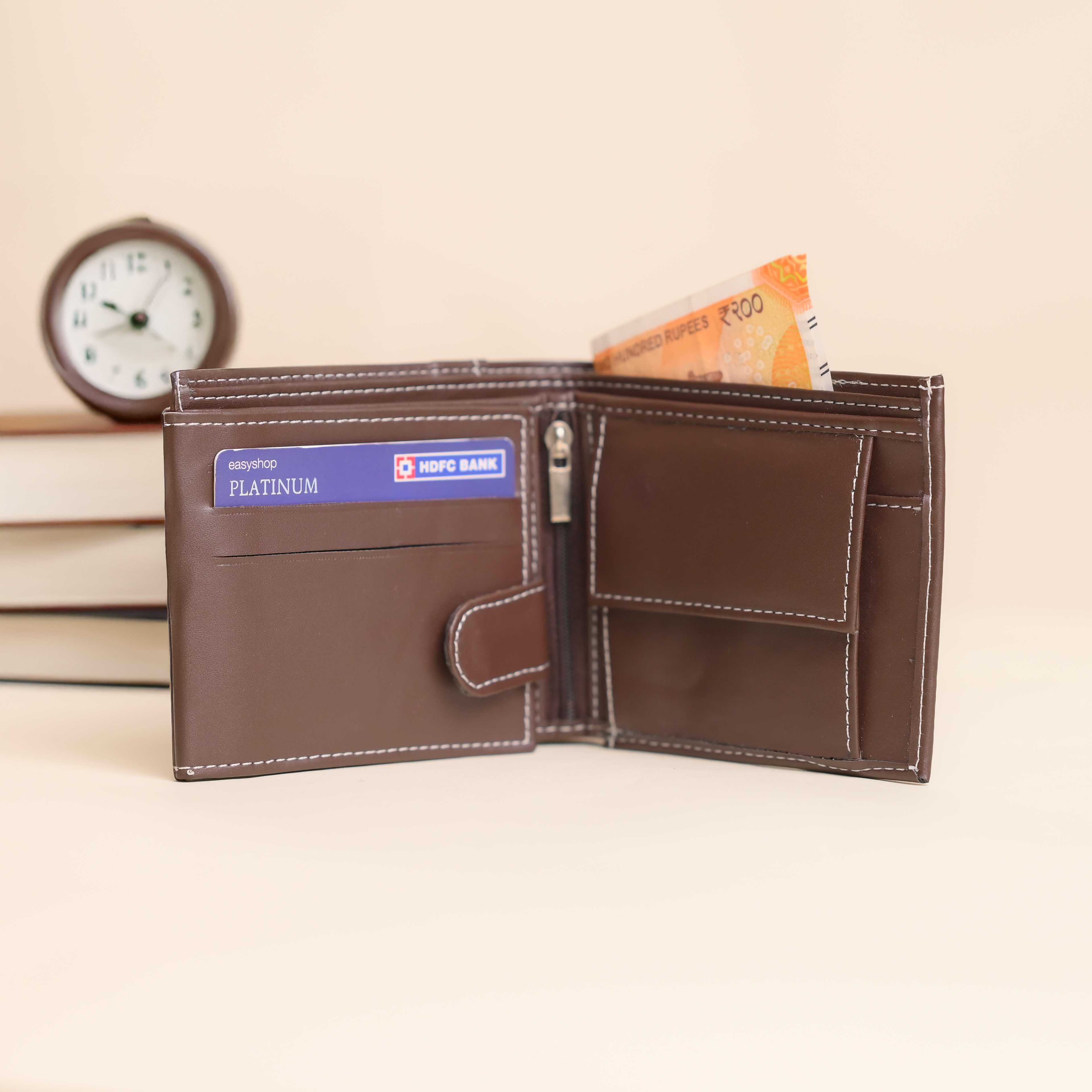 Personalized Brown Leather Wallet – Premium 12 Card Slot Organizer for Men