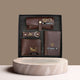 Personalized 4-in-1 Men’s Gift Set Brown – Custom Wallet, Passport Cover, Keychain & Eyewear Case