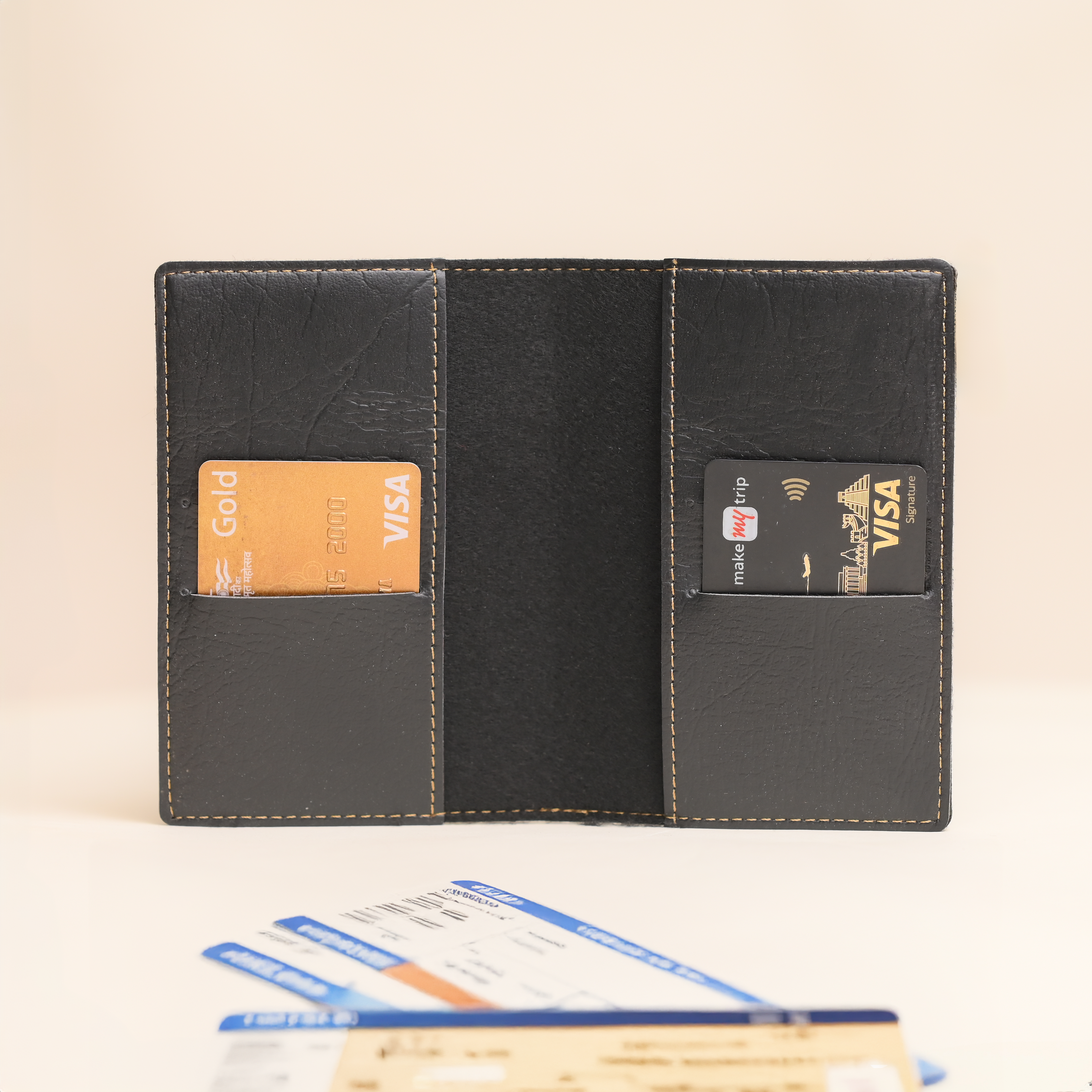 Personalized Passport Cover in Black – Leather Travel Accessory