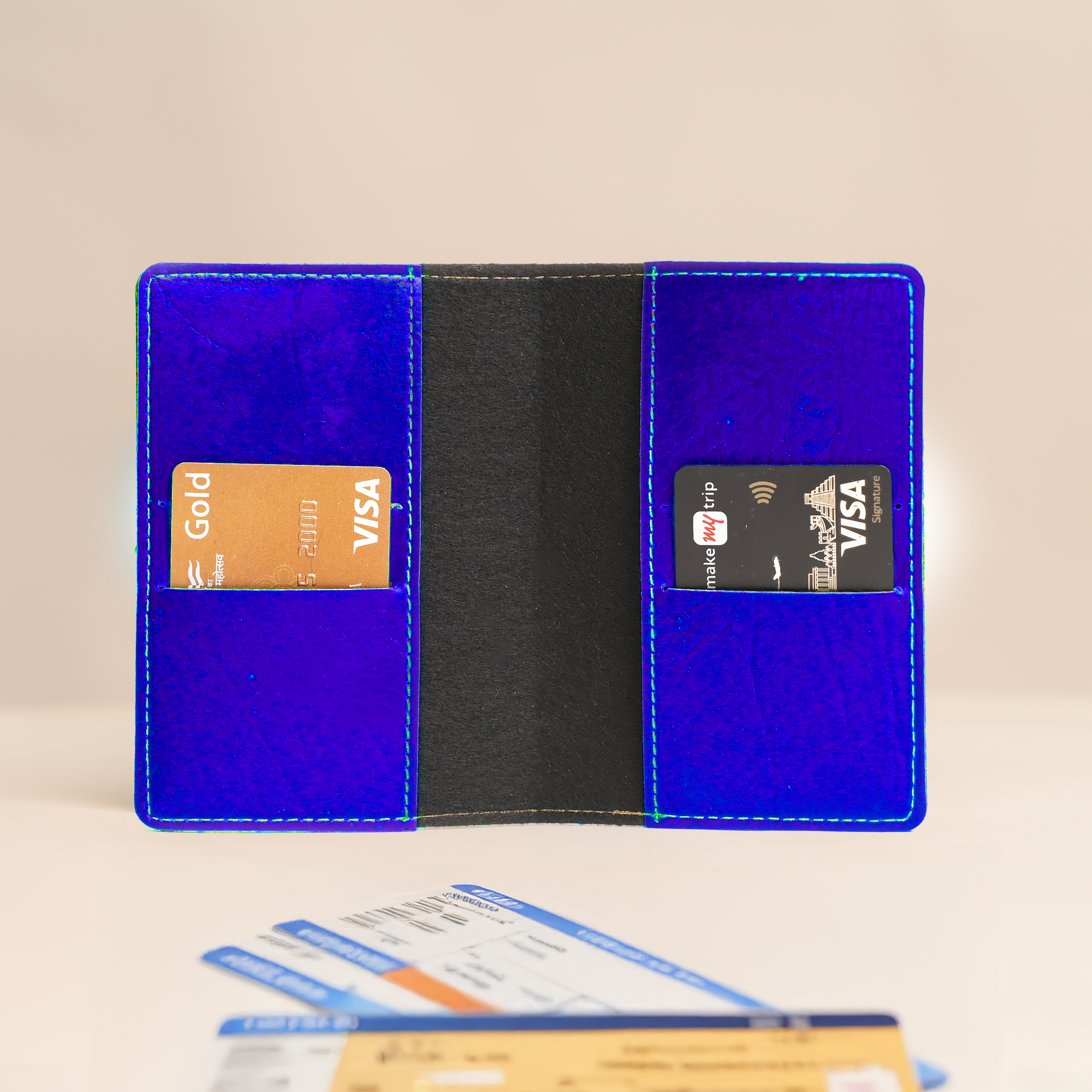 Personalized Passport Cover in Royal Blu– Custom Vegan Leather Travel Essential