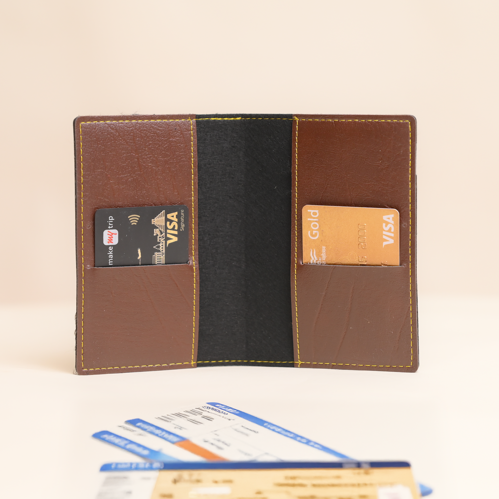 Personalized Passport Cover in Brown - Custom Leather Travel Accessory
