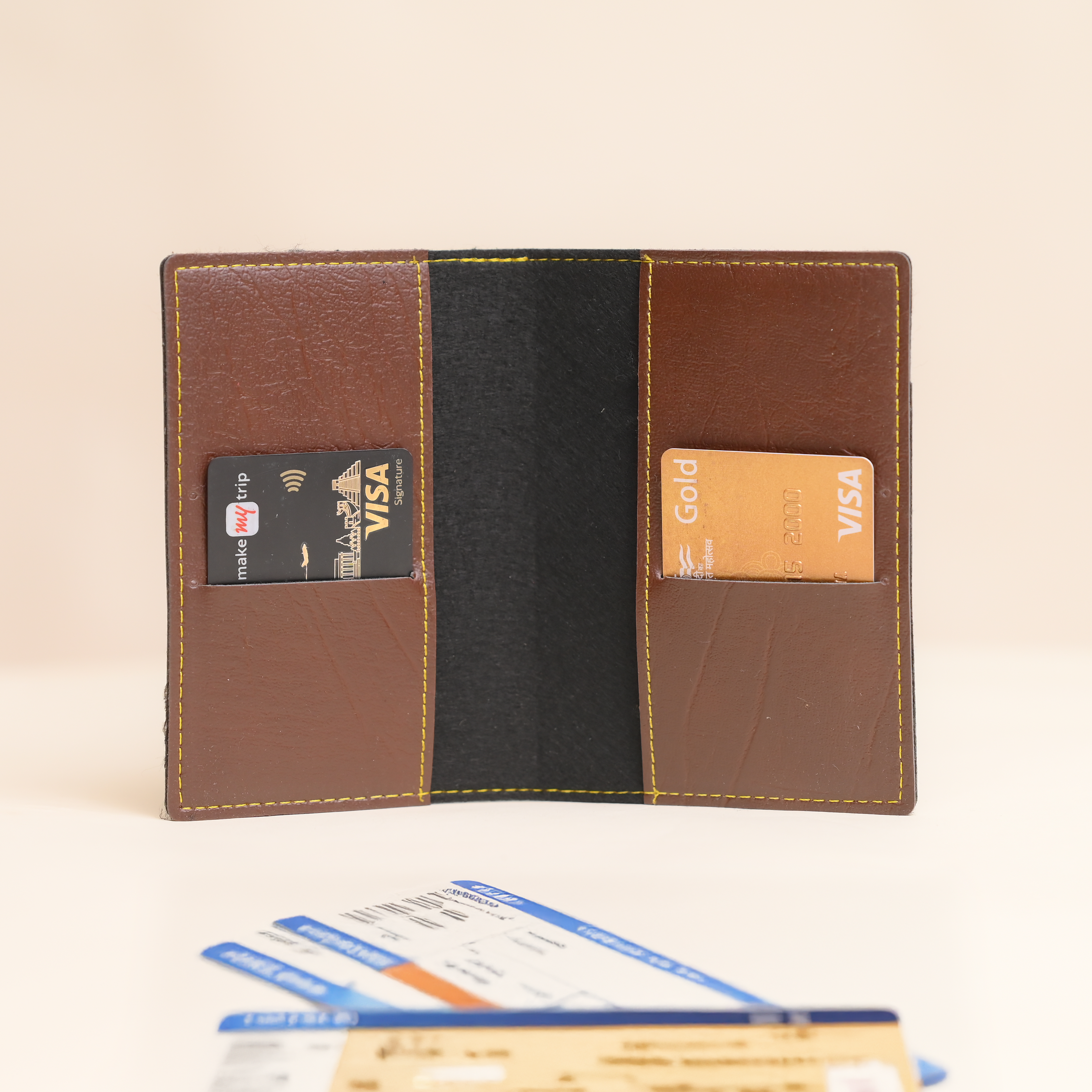 Personalized Passport Cover in Brown - Custom Leather Travel Accessory