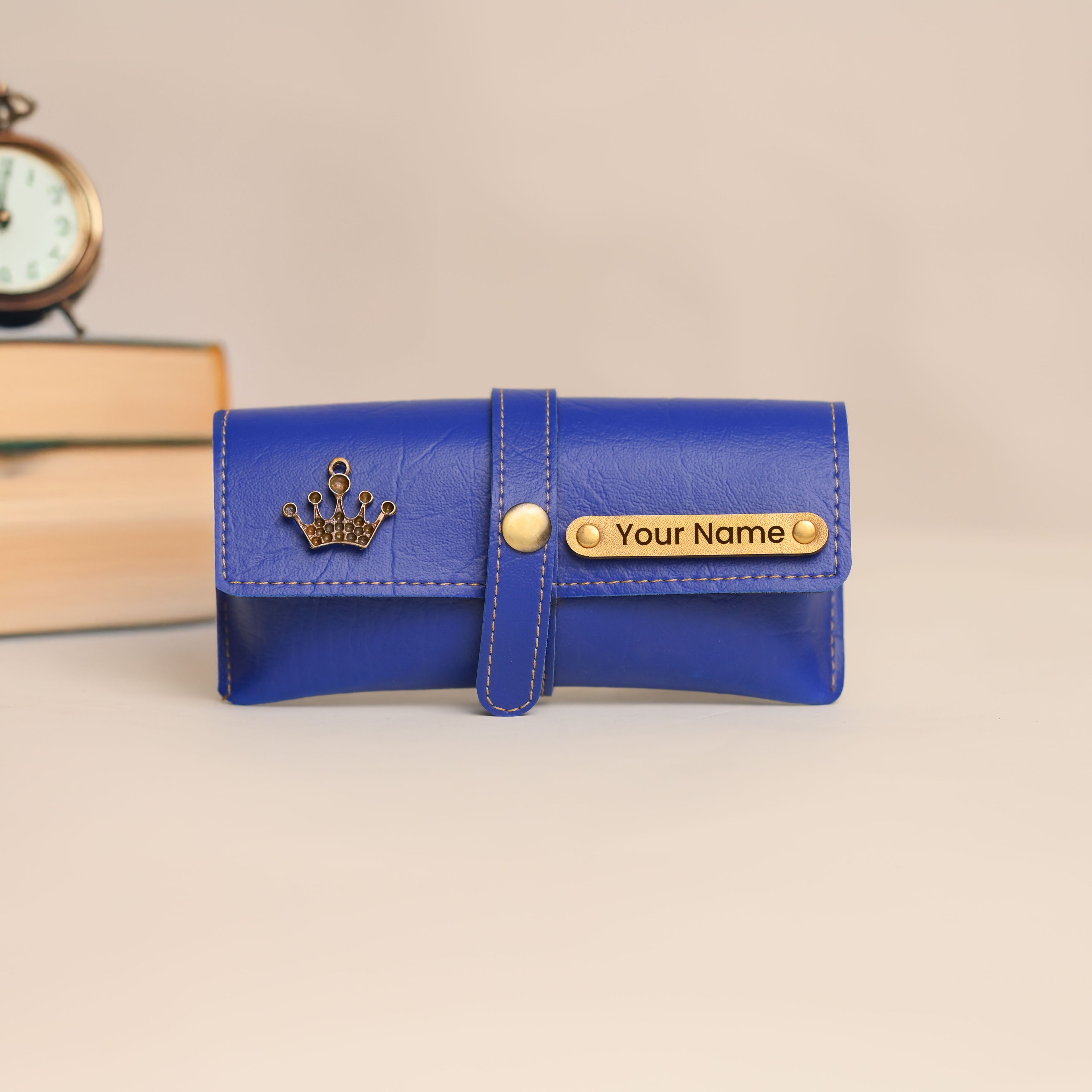 Personalized Blue Eyewear Case – Premium Custom Goggle Case with Name Engraving