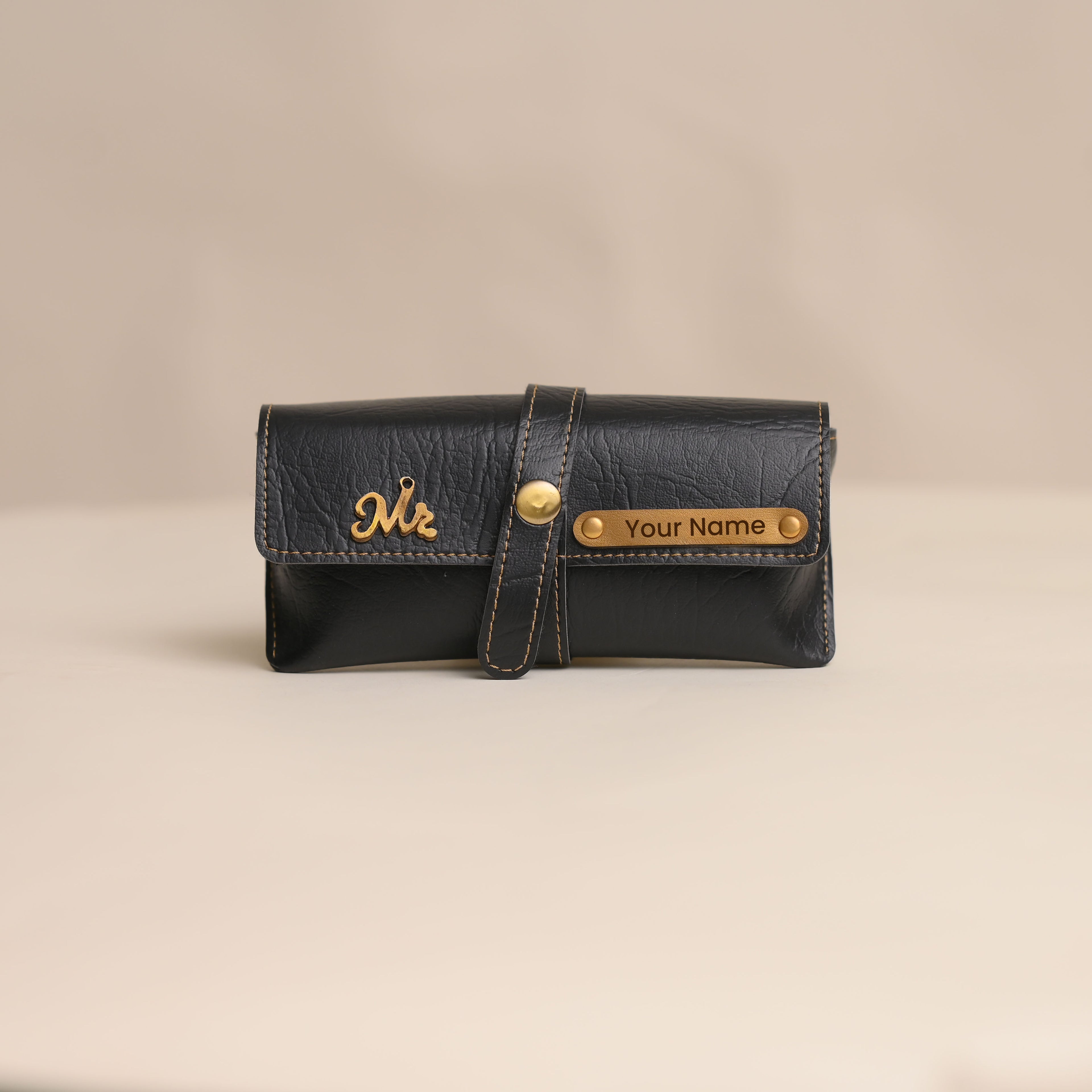 Personalized Black Eyewear Case – Premium Custom Goggle Case with Name Engraving