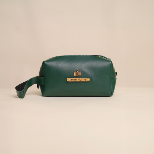 Personalised Large Vanity Pouch Green