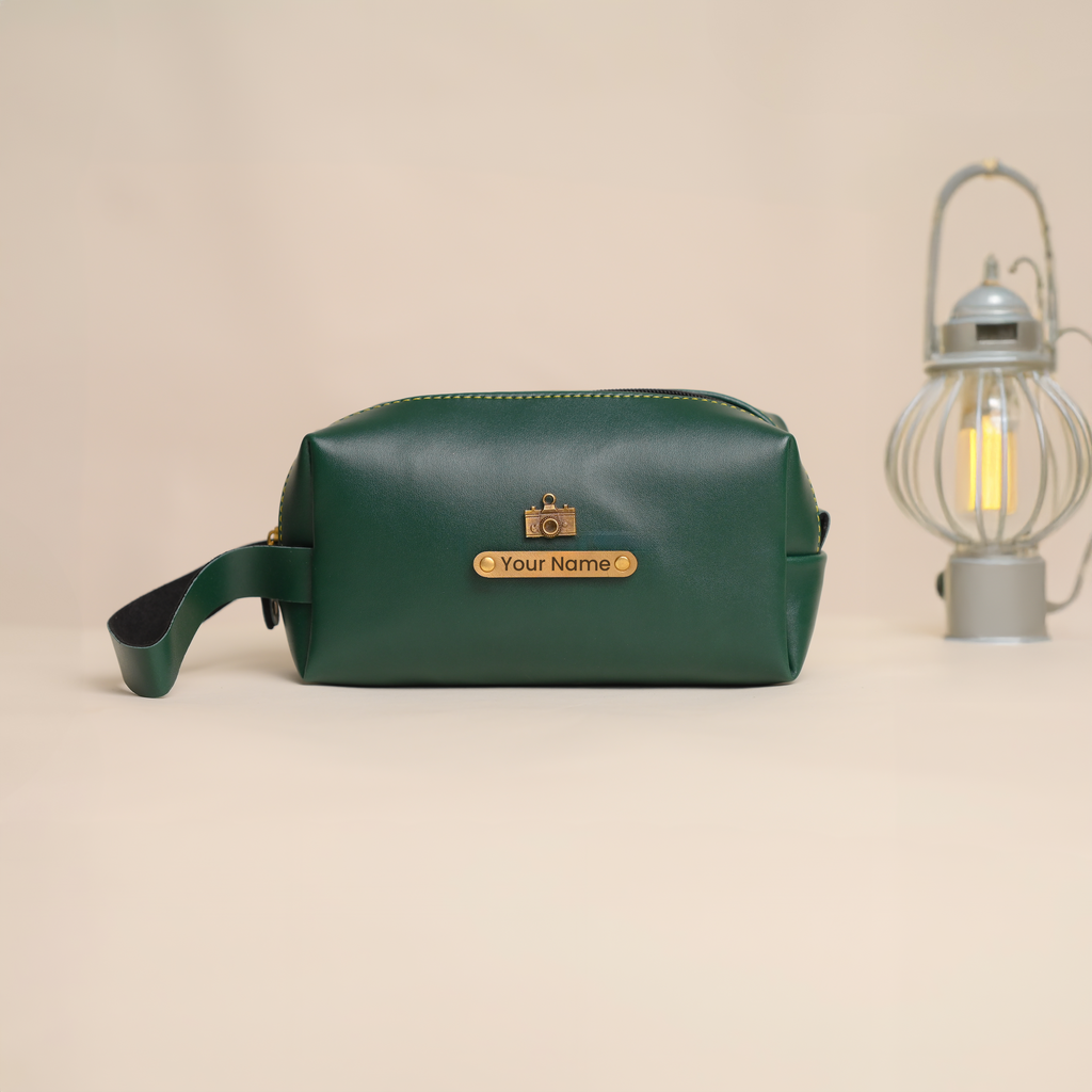 Personalised Large Vanity Pouch Green