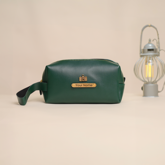 Personalised Large Vanity Pouch Green