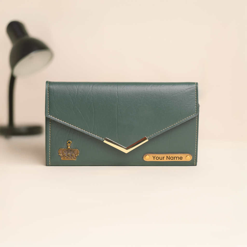 Personalized Ladies Clutch Green