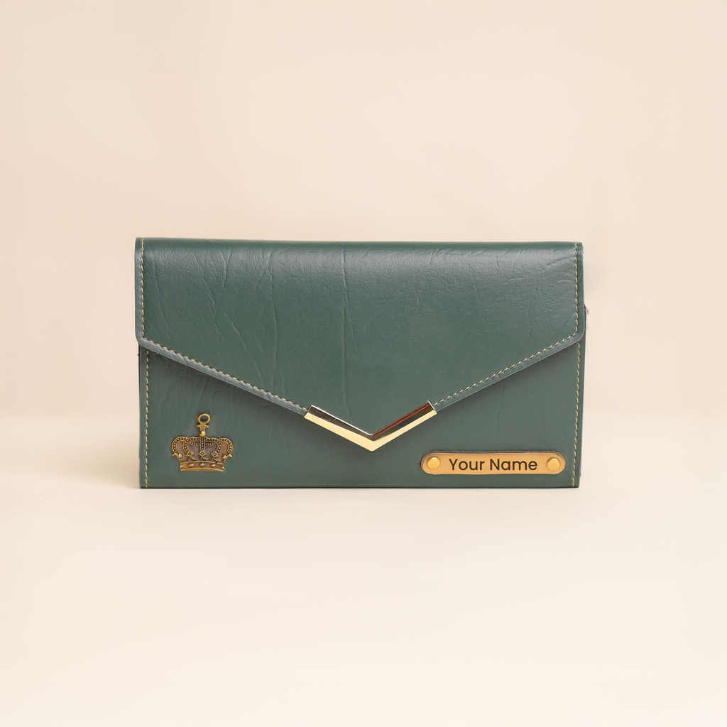 Personalized Ladies Clutch Green