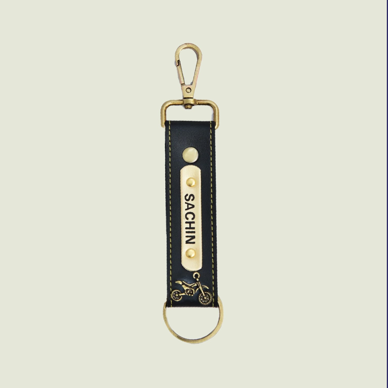 Personalised Leather Keychain - Classic Finish