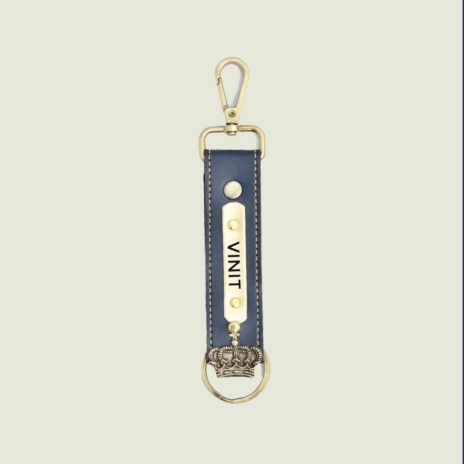 Personalised Leather Keychain - Classic Finish