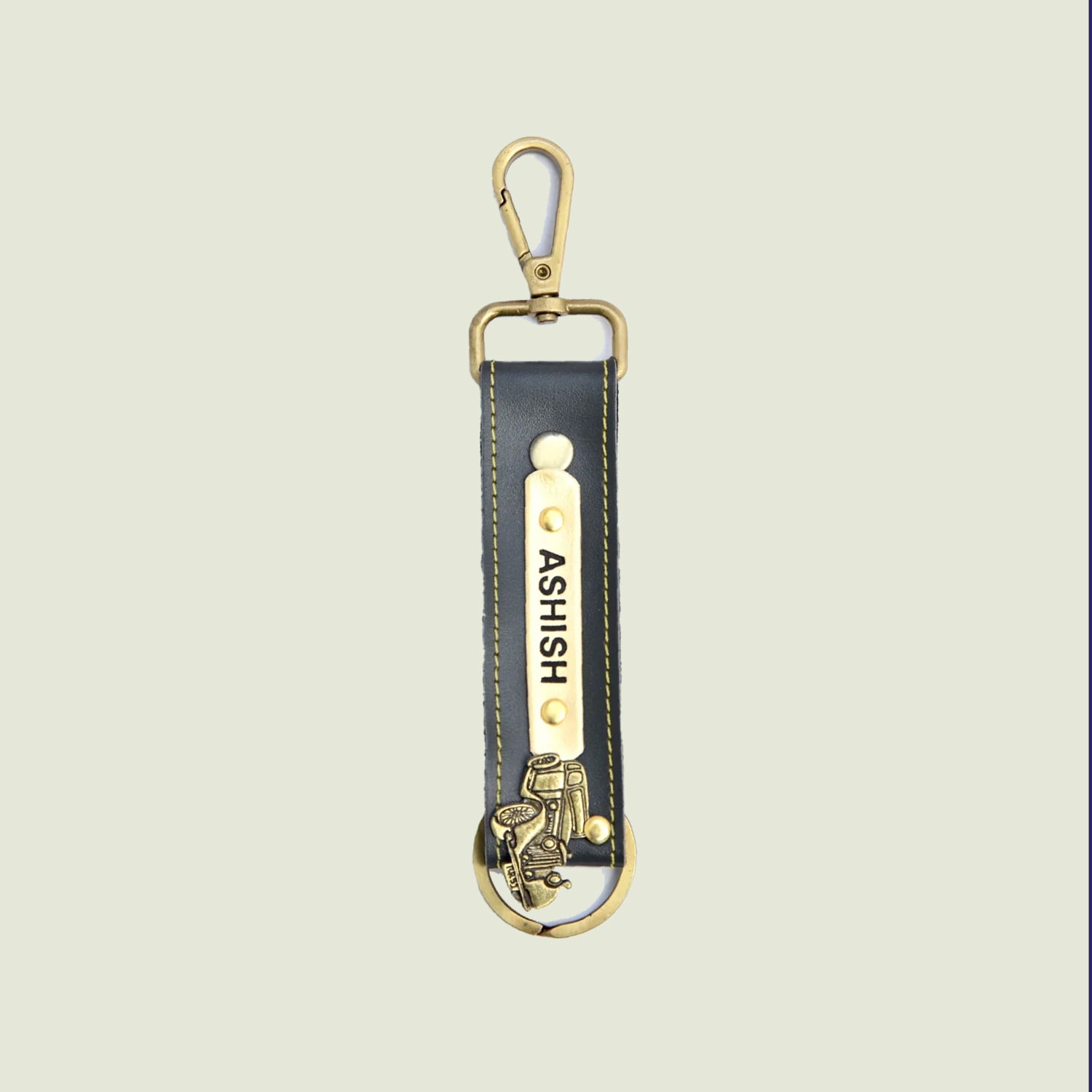 Personalised Leather Keychain - Classic Finish