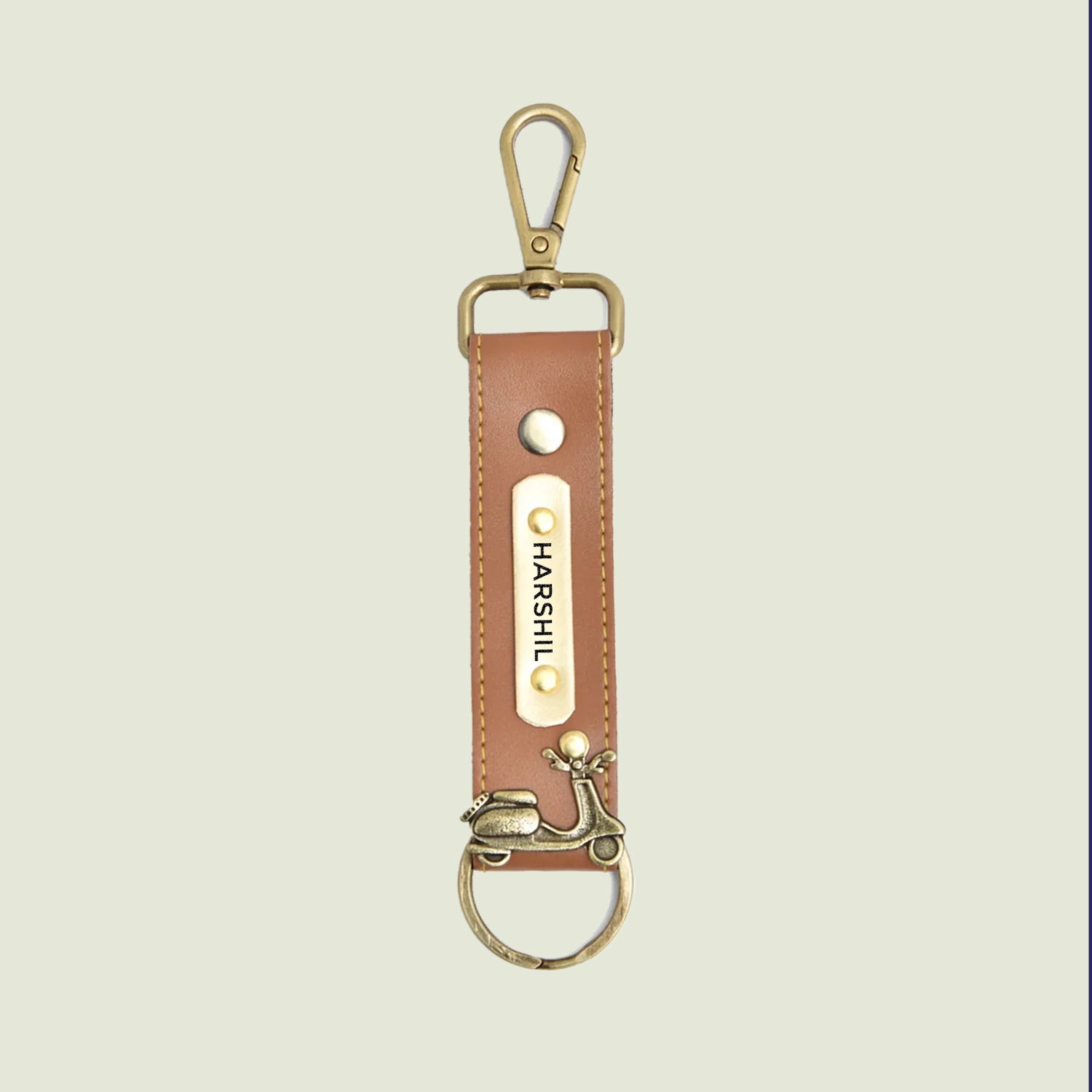 Personalised Leather Keychain - Classic Finish