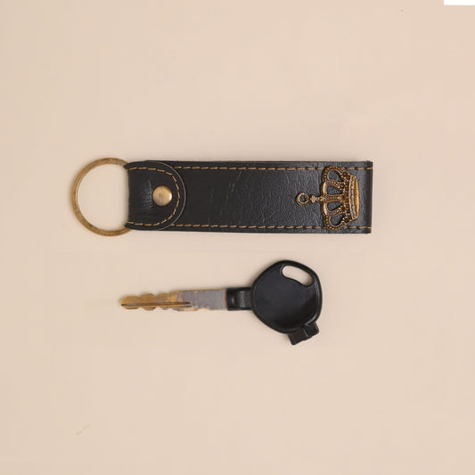 Personalised Leather Keychain Black