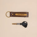 Personalised Leather Keychain Brown