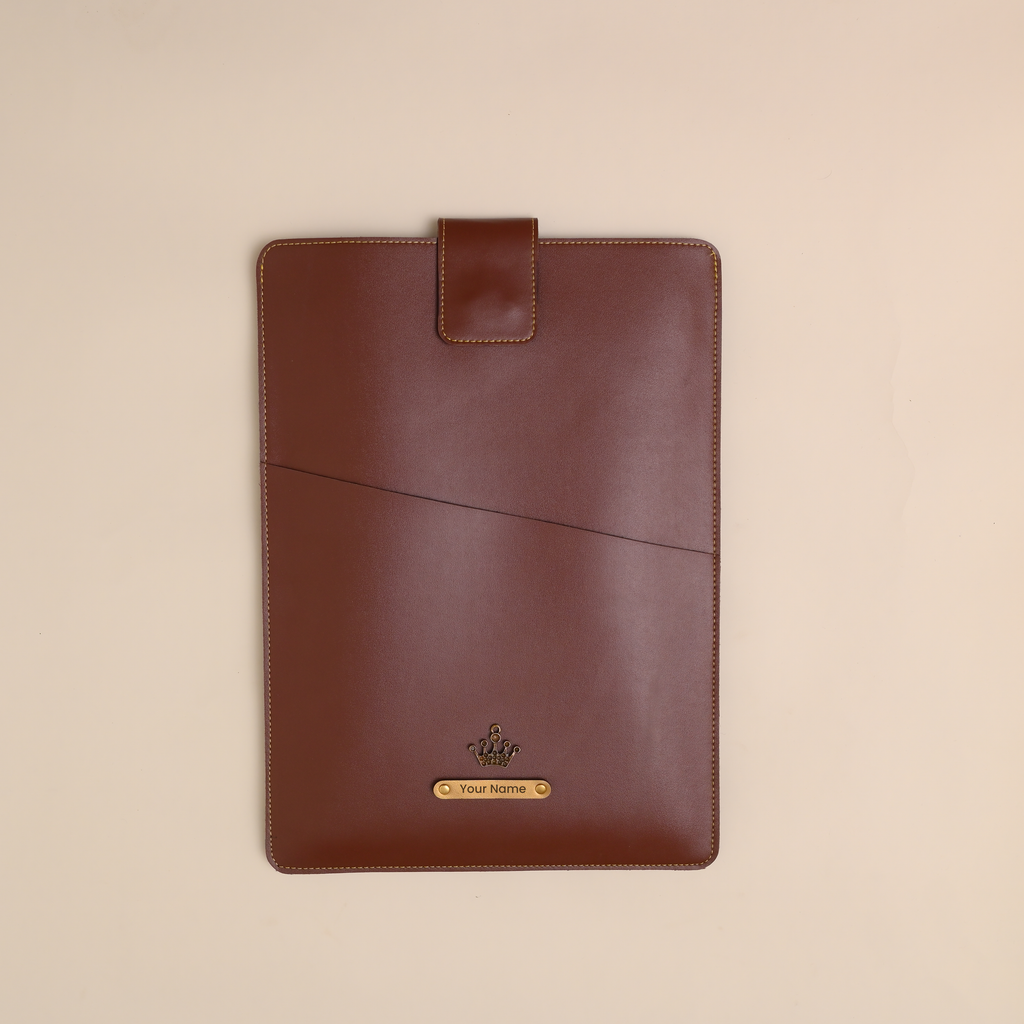 Personalized Office Laptop Sleeve Brown