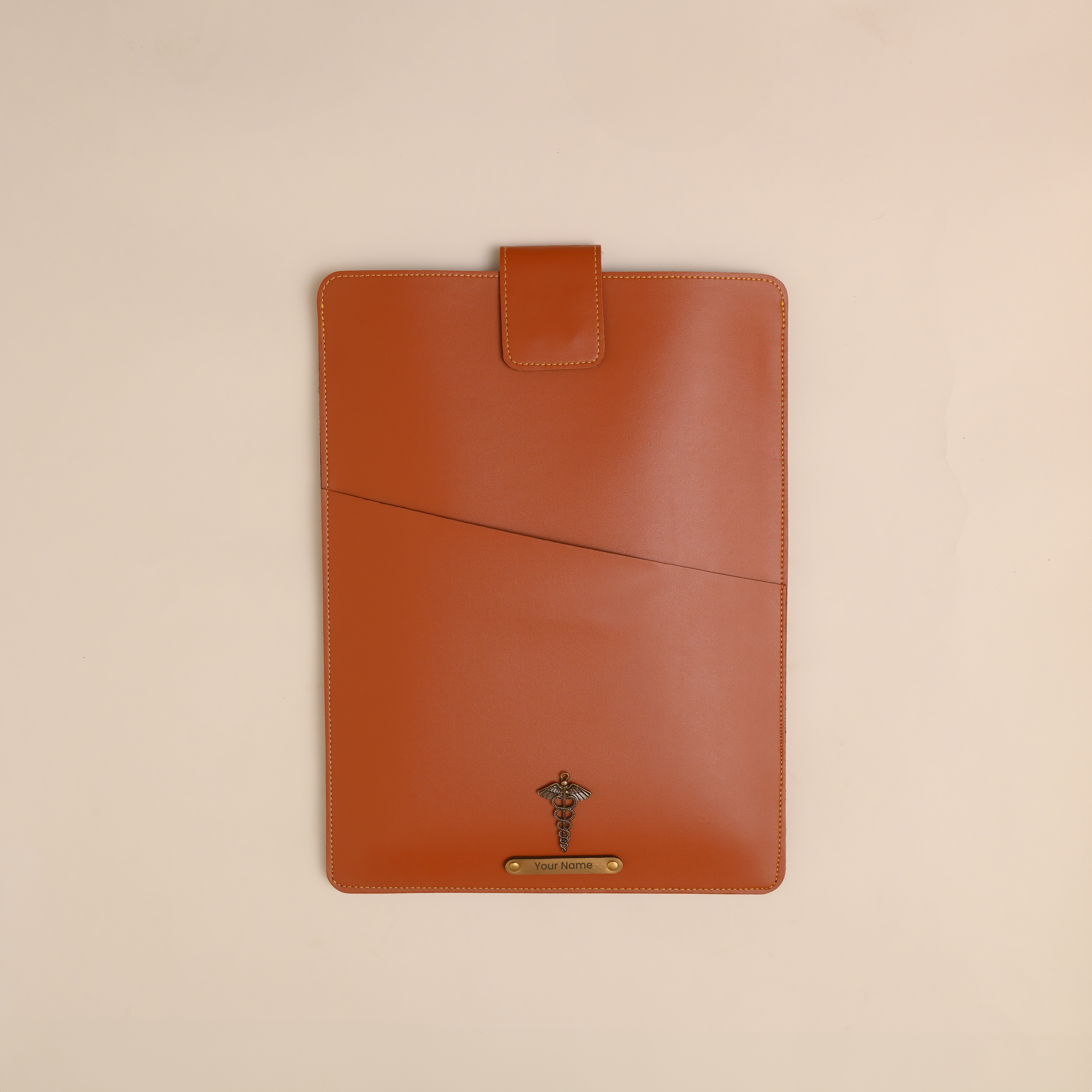 Personalized Office Laptop Sleeve Tan