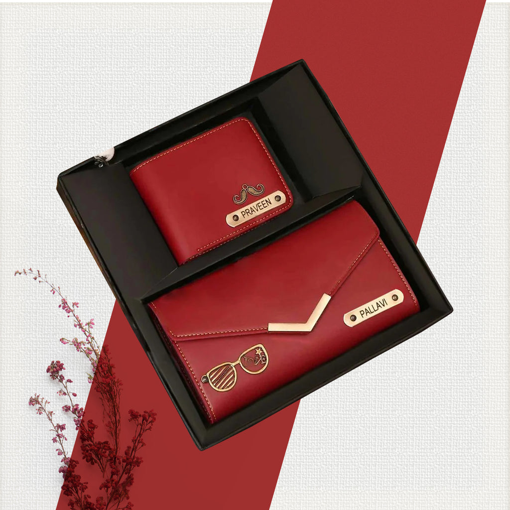 Personalised Ladies Clutch + Men's Wallet Combo