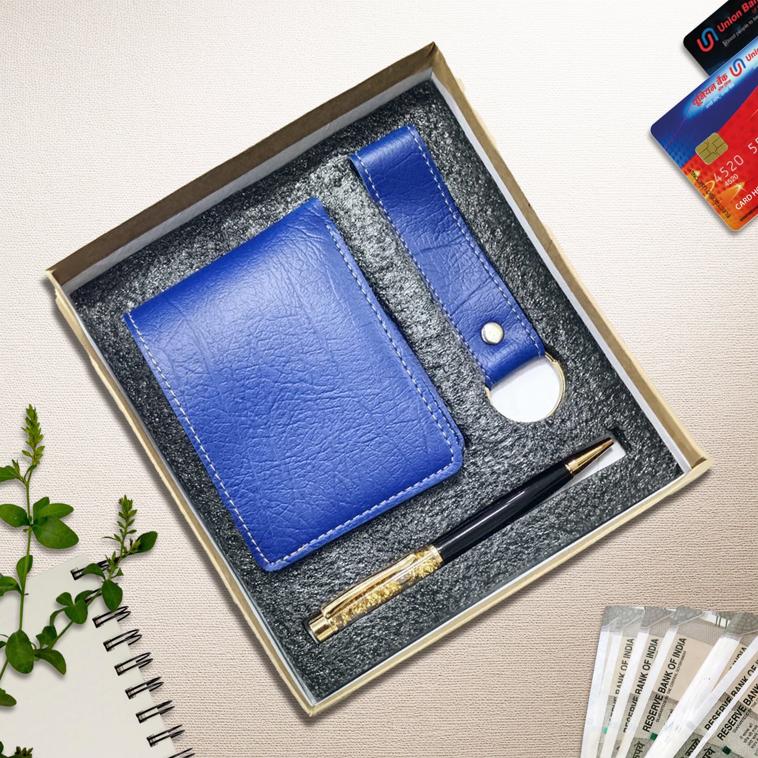 Personalised 3-in-1 Customised Combo Set Wallet, Keychain, and Pen - Textured Finish