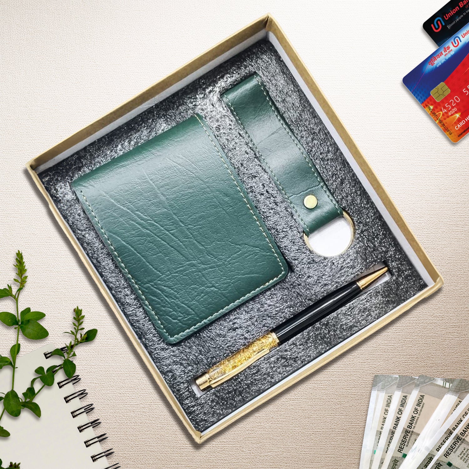 Personalised 3-in-1 Customised Combo Set Wallet, Keychain, and Pen - Textured Finish