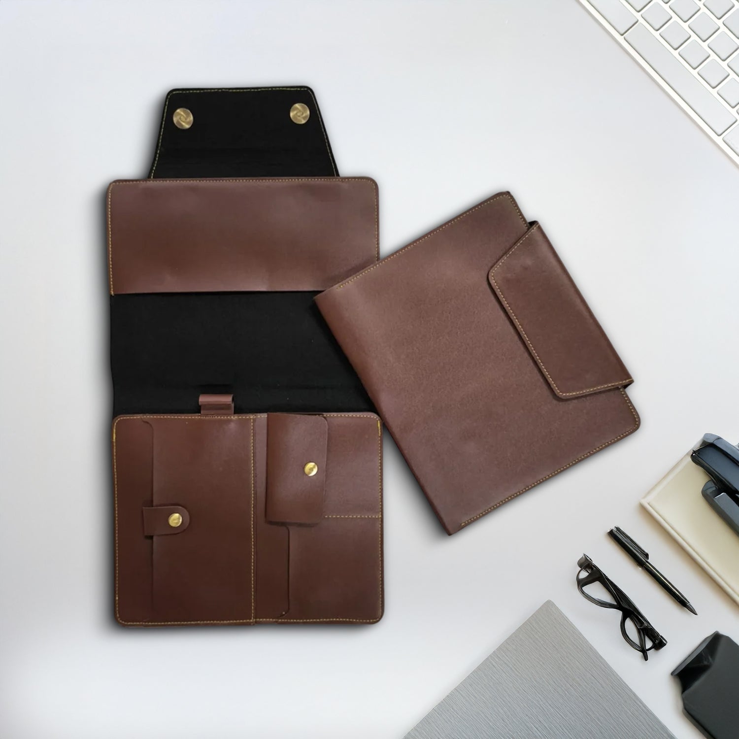 Personalised Office Folder in Brown