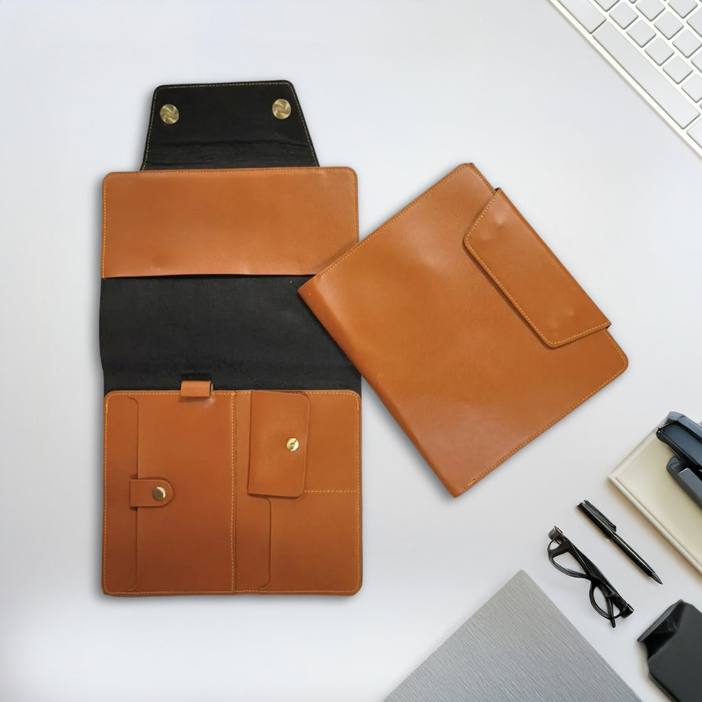Personalised Office Folder in Tan