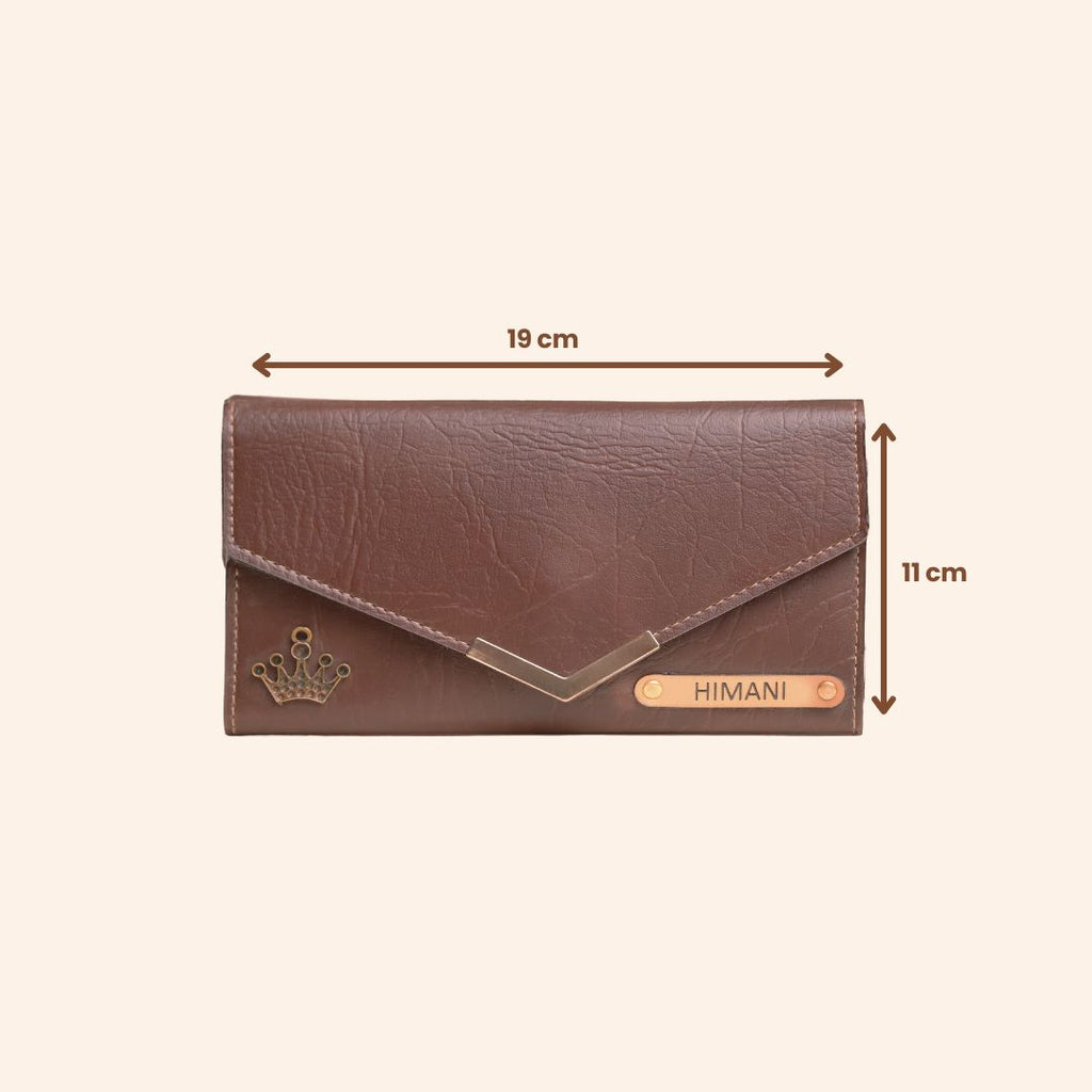 Personalized Ladies Clutch Brown