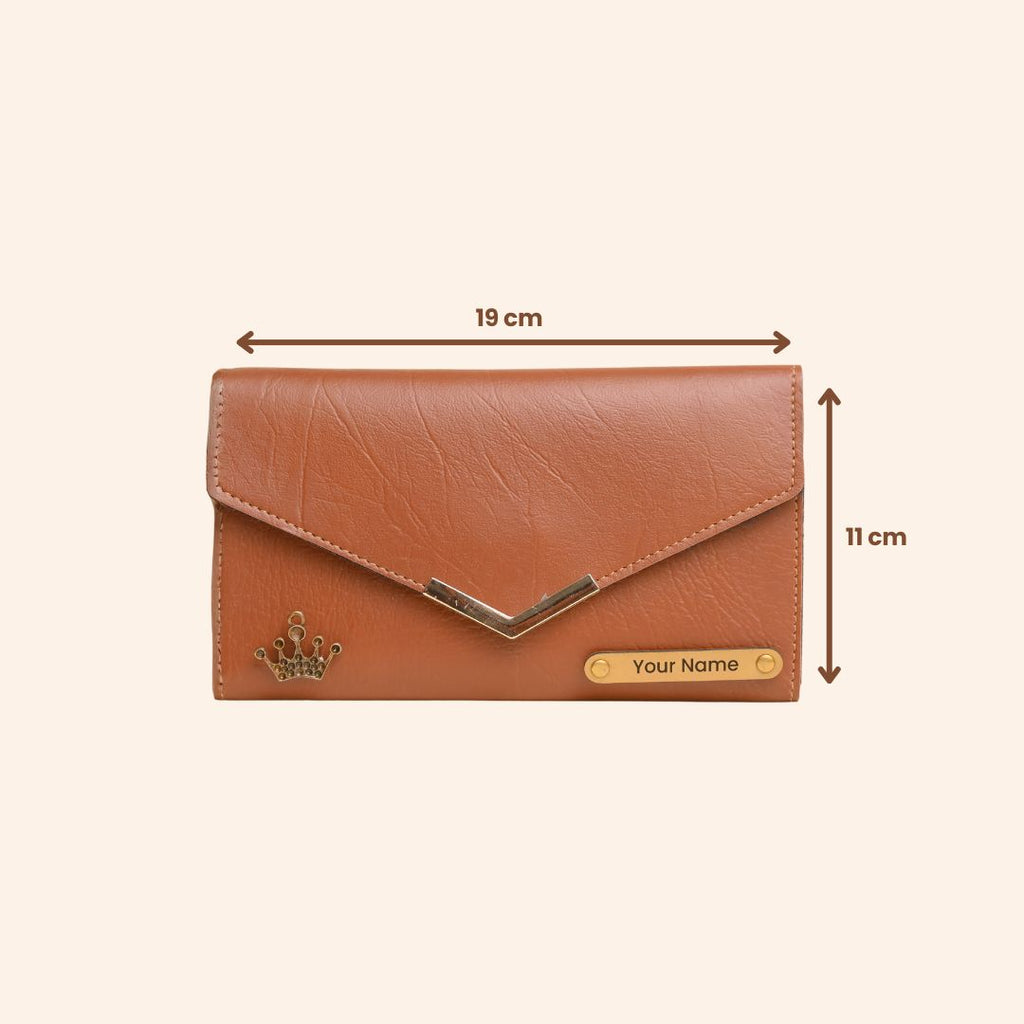 Personalized Ladies Clutch Tan