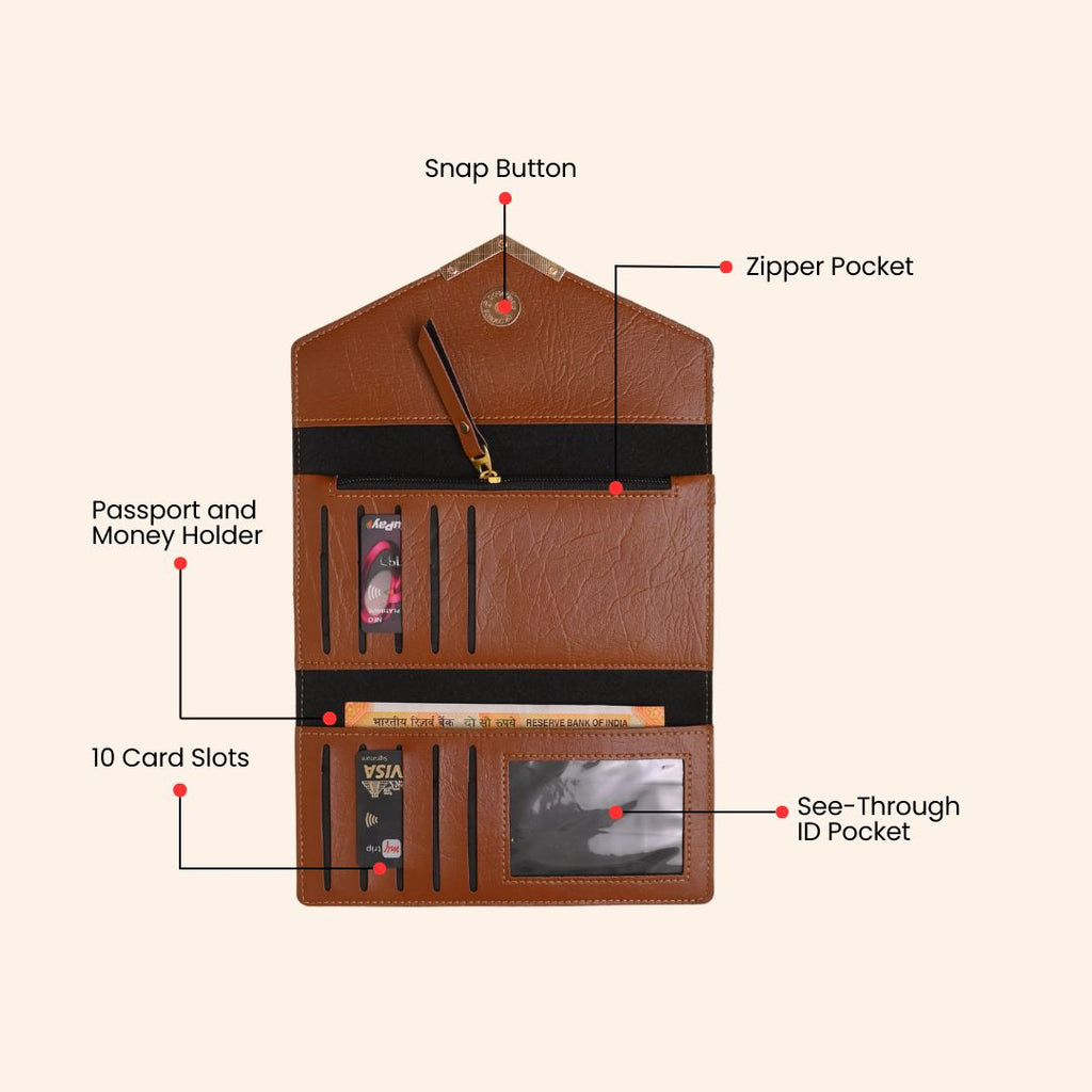 Personalized Ladies Clutch Tan