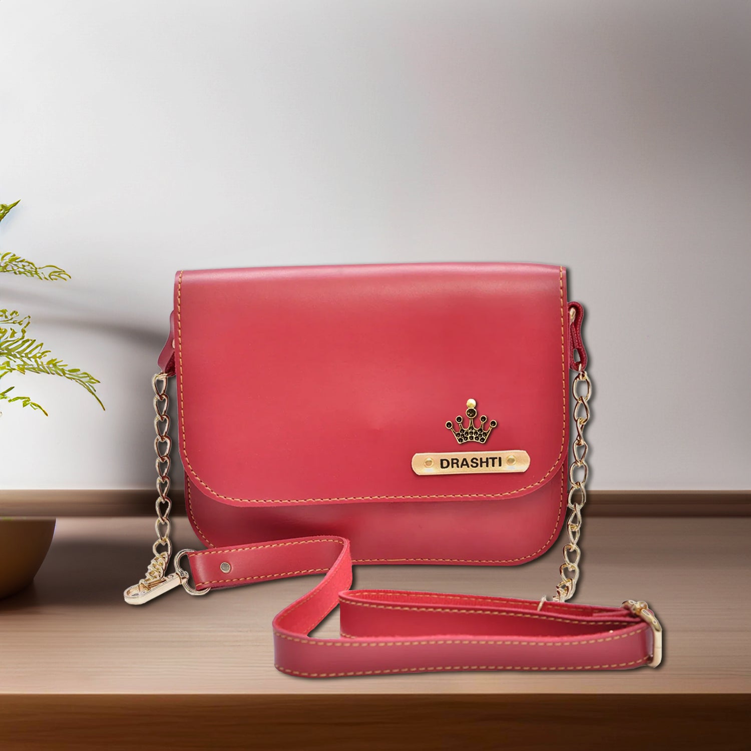 Personalized Leather Sling Bag for Women