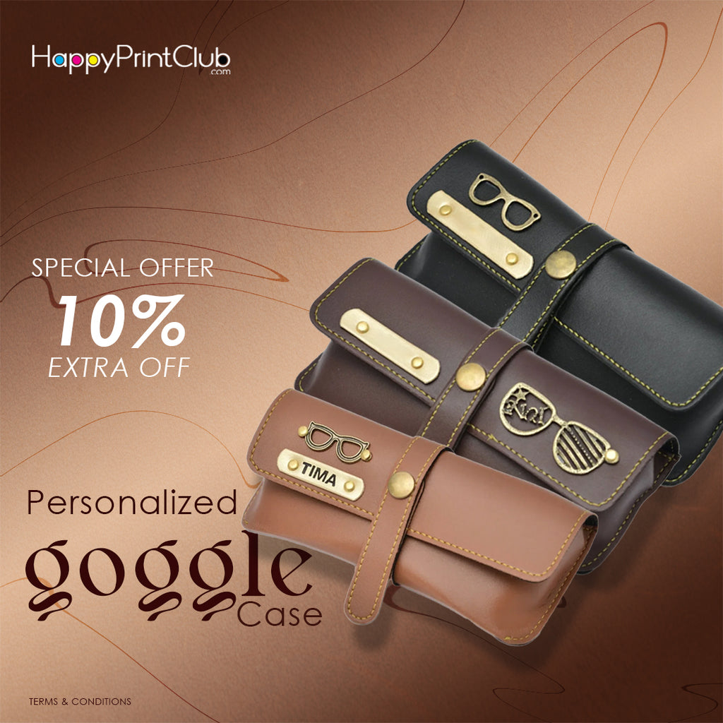 Personalised Leather Goggle Case - Classic Finish