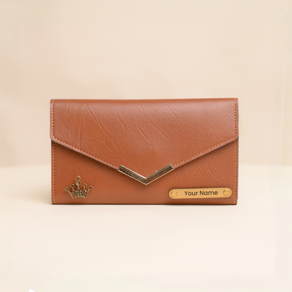 Personalized Ladies Clutch Tan