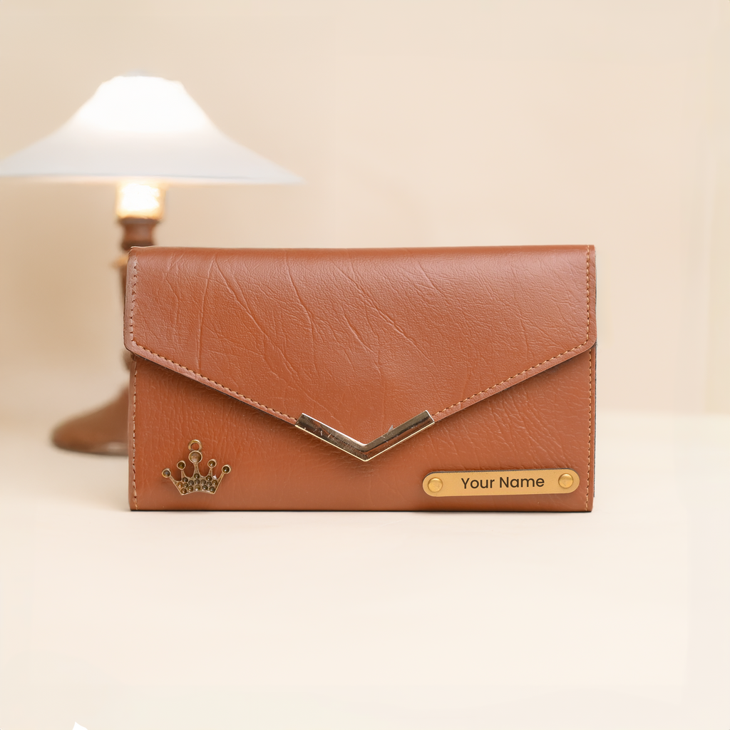 Personalized Ladies Clutch Tan
