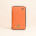 Personalized Tan Leather Zippered Travel Passport Folder