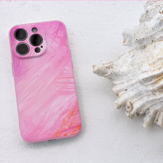 Pink Texture iPhone 14 Pro Customized Printed Phone Cover