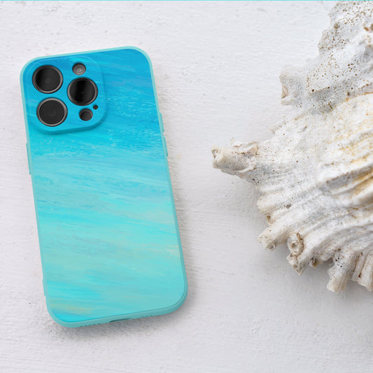 Blue Texture iPhone 14 Pro Customized Printed Phone Cover