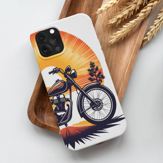 Motor Bike And Sunrise iPhone 12 Pro Customized Printed Phone Cover